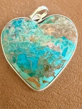 Kingman Turquoise Large Heart Pendant